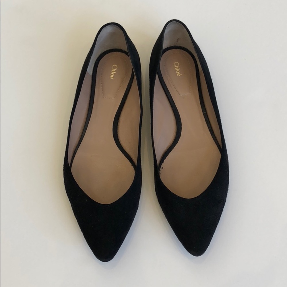 Chloe Black Suede Flats Size 39.5